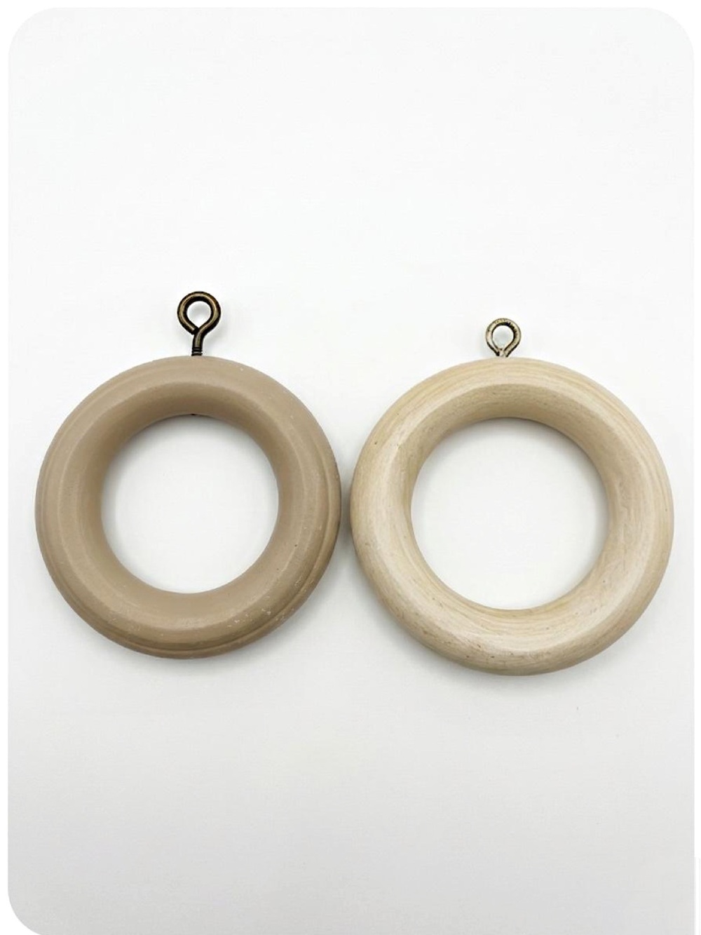 25 Kirsch 2 in WOOD DRAPERY RINGS /2 sets Ribbed and Smooth - Picture 2 of 6